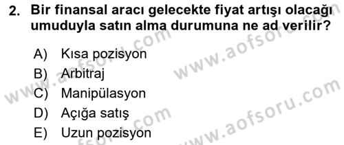 Türev Araçlar Dersi 2018 - 2019 Yılı 3 Ders Sınav Soruları 2. Soru