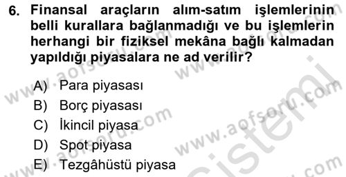 Türev Araçlar Dersi 2018 - 2019 Yılı 3 Ders Sınav Soruları 6. Soru