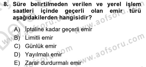 Türev Araçlar Dersi 2018 - 2019 Yılı 3 Ders Sınav Soruları 8. Soru