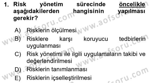 Türev Araçlar Dersi 2018 - 2019 Yılı (Final) Dönem Sonu Sınav Soruları 1. Soru