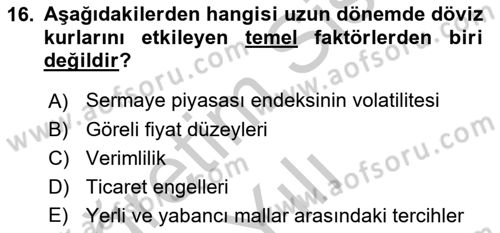 Türev Araçlar Dersi 2018 - 2019 Yılı Yaz Okulu Sınav Soruları 16. Soru