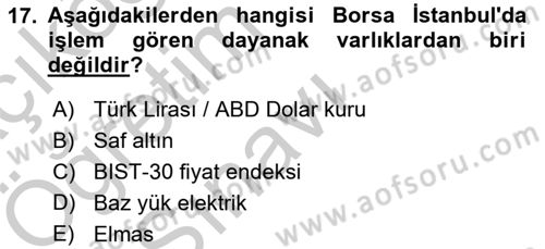 Türev Araçlar Dersi 2018 - 2019 Yılı Yaz Okulu Sınav Soruları 17. Soru