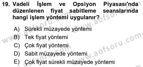Türev Araçlar Dersi 2018 - 2019 Yılı Yaz Okulu Sınav Soruları 19. Soru