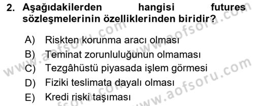 Türev Araçlar Dersi 2018 - 2019 Yılı Yaz Okulu Sınav Soruları 2. Soru