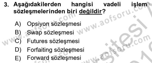 Türev Araçlar Dersi 2018 - 2019 Yılı Yaz Okulu Sınav Soruları 3. Soru