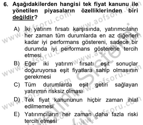 Türev Araçlar Dersi 2018 - 2019 Yılı Yaz Okulu Sınav Soruları 6. Soru