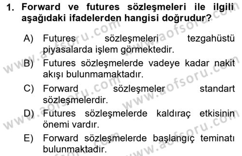 Türev Araçlar Dersi 2020 - 2021 Yılı Yaz Okulu Sınav Soruları 1. Soru