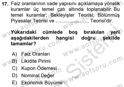 Türev Araçlar Dersi 2020 - 2021 Yılı Yaz Okulu Sınav Soruları 17. Soru