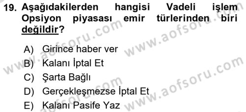 Türev Araçlar Dersi 2020 - 2021 Yılı Yaz Okulu Sınav Soruları 19. Soru