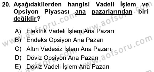 Türev Araçlar Dersi 2020 - 2021 Yılı Yaz Okulu Sınav Soruları 20. Soru