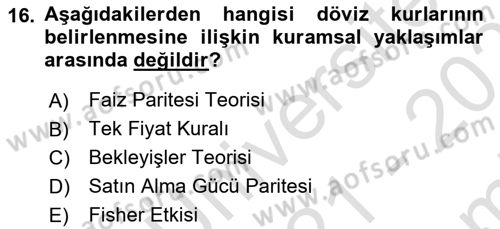 Türev Araçlar Dersi 2021 - 2022 Yılı (Final) Dönem Sonu Sınav Soruları 16. Soru