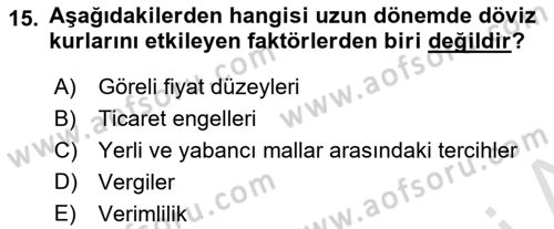 Türev Araçlar Dersi 2021 - 2022 Yılı Yaz Okulu Sınav Soruları 15. Soru