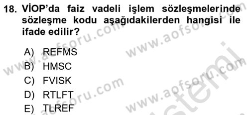 Türev Araçlar Dersi 2021 - 2022 Yılı Yaz Okulu Sınav Soruları 18. Soru
