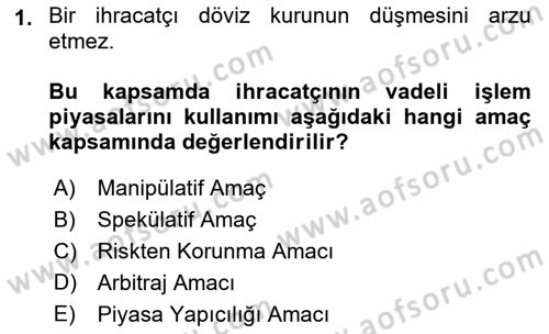 Türev Araçlar Dersi 2022 - 2023 Yılı Yaz Okulu Sınav Soruları 1. Soru