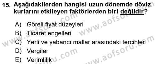 Türev Araçlar Dersi 2022 - 2023 Yılı Yaz Okulu Sınav Soruları 15. Soru