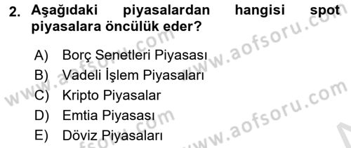 Türev Araçlar Dersi 2022 - 2023 Yılı Yaz Okulu Sınav Soruları 2. Soru