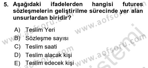 Türev Araçlar Dersi 2022 - 2023 Yılı Yaz Okulu Sınav Soruları 5. Soru