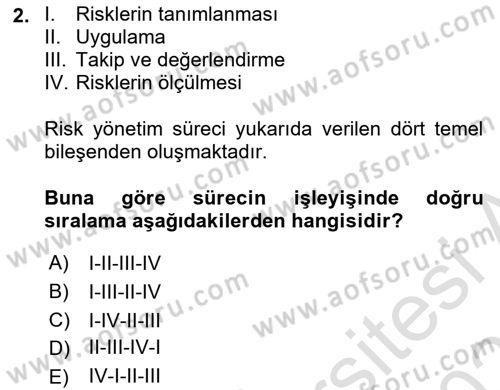 Türev Araçlar Dersi 2023 - 2024 Yılı (Vize) Ara Sınav Soruları 2. Soru