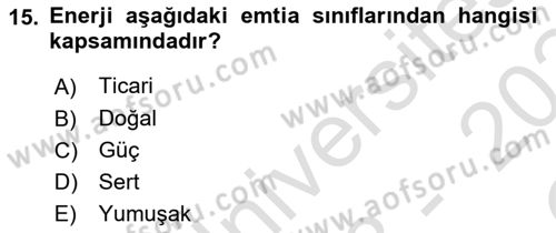 Türev Araçlar Dersi 2023 - 2024 Yılı Yaz Okulu Sınav Soruları 15. Soru