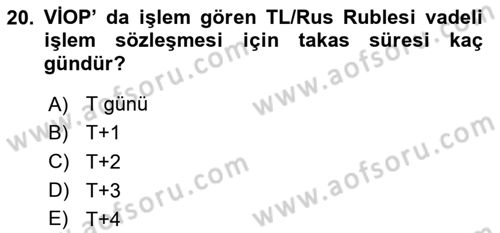 Türev Araçlar Dersi 2023 - 2024 Yılı Yaz Okulu Sınav Soruları 20. Soru