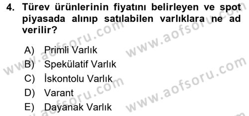 Türev Araçlar Dersi 2023 - 2024 Yılı Yaz Okulu Sınav Soruları 4. Soru