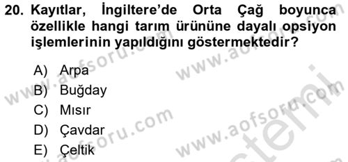 Türev Araçlar Dersi 2024 - 2025 Yılı (Vize) Ara Sınav Soruları 20. Soru