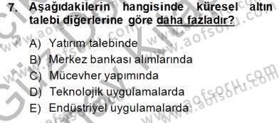 Borsaların Yapısı ve İşleyişi Dersi 2014 - 2015 Yılı (Final) Dönem Sonu Sınav Soruları 7. Soru