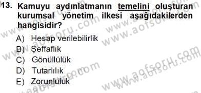 Yatırımcı İlişkileri Yönetimi Dersi 2012 - 2013 Yılı (Vize) Ara Sınav Soruları 13. Soru