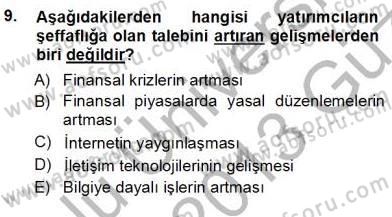 Yatırımcı İlişkileri Yönetimi Dersi 2012 - 2013 Yılı (Vize) Ara Sınav Soruları 9. Soru