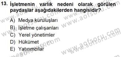 Yatırımcı İlişkileri Yönetimi Dersi 2012 - 2013 Yılı (Final) Dönem Sonu Sınav Soruları 13. Soru
