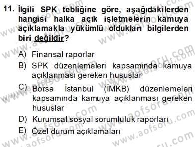 Yatırımcı İlişkileri Yönetimi Dersi 2013 - 2014 Yılı (Vize) Ara Sınav Soruları 11. Soru