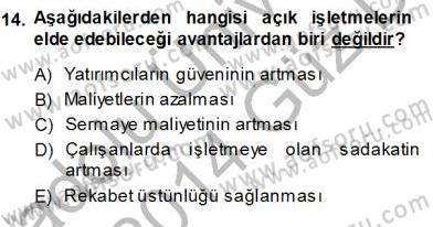 Yatırımcı İlişkileri Yönetimi Dersi 2013 - 2014 Yılı (Vize) Ara Sınav Soruları 14. Soru