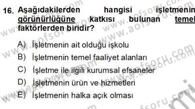 Yatırımcı İlişkileri Yönetimi Dersi 2013 - 2014 Yılı (Vize) Ara Sınav Soruları 16. Soru