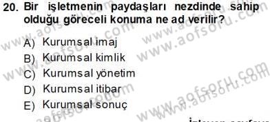 Yatırımcı İlişkileri Yönetimi Dersi 2013 - 2014 Yılı (Vize) Ara Sınav Soruları 20. Soru