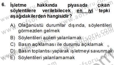 Yatırımcı İlişkileri Yönetimi Dersi 2013 - 2014 Yılı (Vize) Ara Sınav Soruları 6. Soru