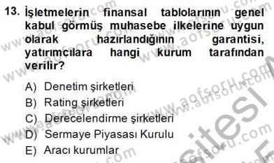 Yatırımcı İlişkileri Yönetimi Dersi 2014 - 2015 Yılı (Vize) Ara Sınav Soruları 13. Soru