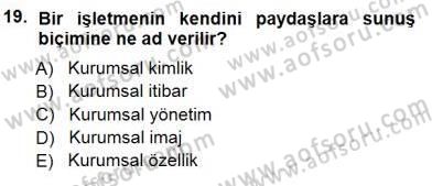 Yatırımcı İlişkileri Yönetimi Dersi 2014 - 2015 Yılı (Vize) Ara Sınav Soruları 19. Soru