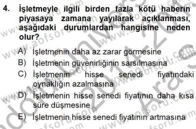 Yatırımcı İlişkileri Yönetimi Dersi 2014 - 2015 Yılı (Vize) Ara Sınav Soruları 4. Soru