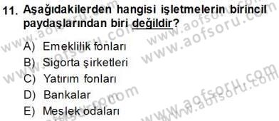 Yatırımcı İlişkileri Yönetimi Dersi 2014 - 2015 Yılı (Final) Dönem Sonu Sınav Soruları 11. Soru