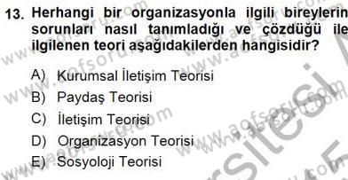 Yatırımcı İlişkileri Yönetimi Dersi 2014 - 2015 Yılı (Final) Dönem Sonu Sınav Soruları 13. Soru