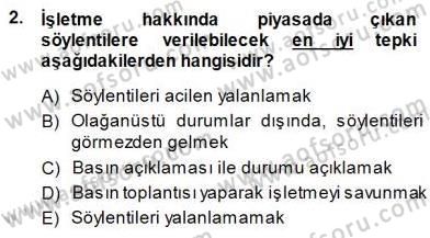 Yatırımcı İlişkileri Yönetimi Dersi 2014 - 2015 Yılı (Final) Dönem Sonu Sınav Soruları 2. Soru