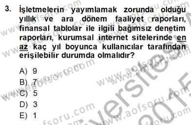 Yatırımcı İlişkileri Yönetimi Dersi 2014 - 2015 Yılı (Final) Dönem Sonu Sınav Soruları 3. Soru