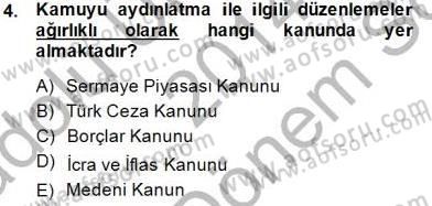 Yatırımcı İlişkileri Yönetimi Dersi 2014 - 2015 Yılı (Final) Dönem Sonu Sınav Soruları 4. Soru