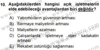 Yatırımcı İlişkileri Yönetimi Dersi 2015 - 2016 Yılı (Vize) Ara Sınav Soruları 10. Soru