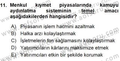 Yatırımcı İlişkileri Yönetimi Dersi 2015 - 2016 Yılı (Vize) Ara Sınav Soruları 11. Soru