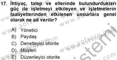 Yatırımcı İlişkileri Yönetimi Dersi 2015 - 2016 Yılı (Vize) Ara Sınav Soruları 17. Soru