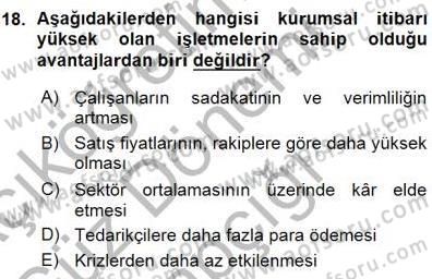 Yatırımcı İlişkileri Yönetimi Dersi 2015 - 2016 Yılı (Vize) Ara Sınav Soruları 18. Soru