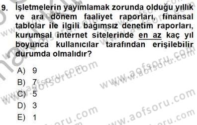 Yatırımcı İlişkileri Yönetimi Dersi 2015 - 2016 Yılı (Vize) Ara Sınav Soruları 9. Soru