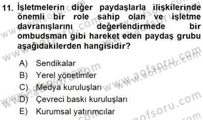 Yatırımcı İlişkileri Yönetimi Dersi 2015 - 2016 Yılı (Final) Dönem Sonu Sınav Soruları 11. Soru