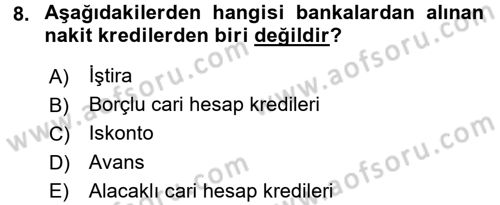 Genel Muhasebe Dersi 2015 - 2016 Yılı (Final) Dönem Sonu Sınav Soruları 8. Soru